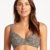 Sea Level Wild Cat Underwired C/D Cup Bikini Top - Animal