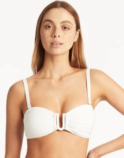 Sea Level Spinnaker U Bar Bandeau Bikini Top - White