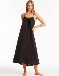 Sea Level Sunset Sun Dress - Black