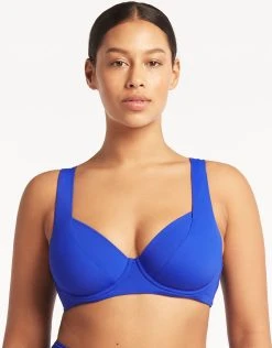 Sea Level Essentials Underwired C/D Cup Bikini Top - Cobalt