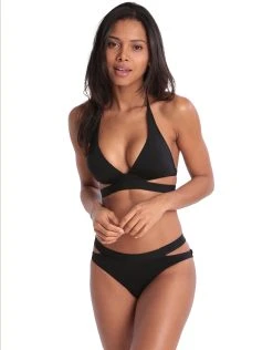 Seafolly Active Halter Bikini Top - Black -Pitusa Shop SF Active SPLITBIKINI Blk ALT