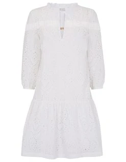 Heidi Klein Solta Broderie Anglaise Dress - White
