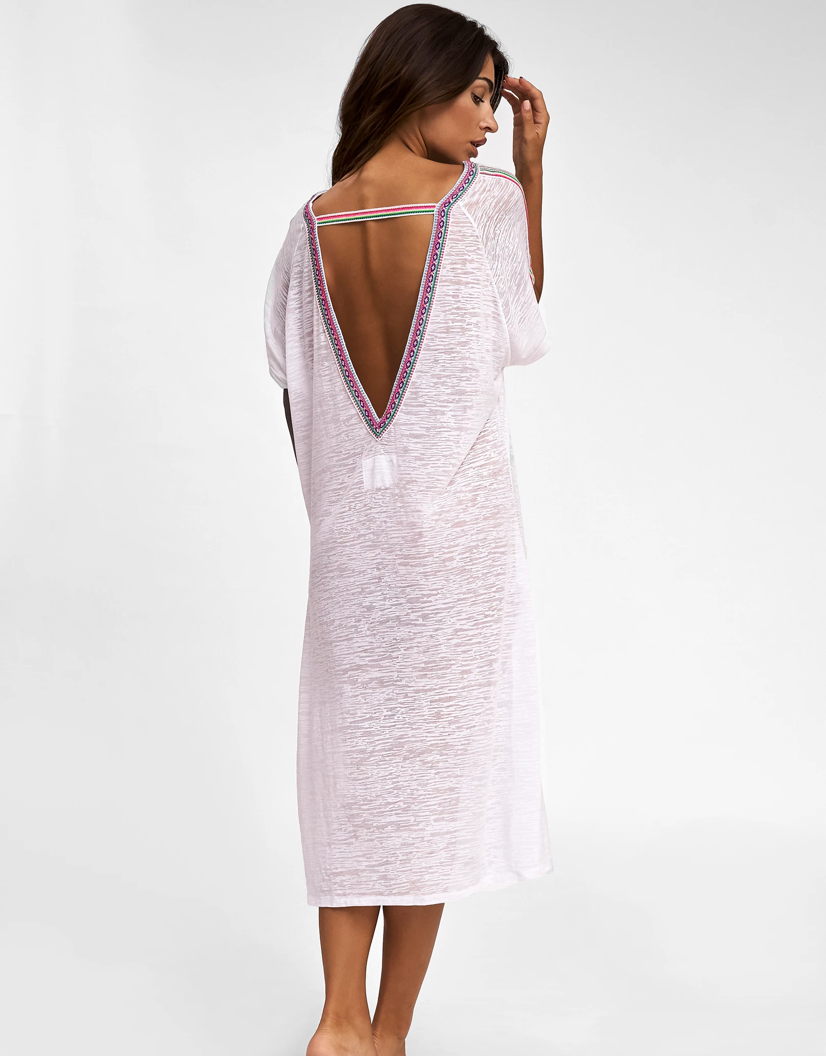 Pitusa V Back Dress - White 2 Pitusa V Back Dress - White - Image 2
