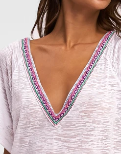 Pitusa V Back Dress - White 5 Pitusa V Back Dress - White -Pitusa Shop VBD WH DET