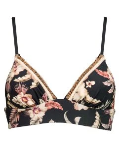 Watercult Deep Jungle Banded Halter Bikini Top C Cup - Dark Tropics