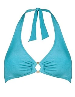 Watercult Summer Solids Halter Bikini Top - Aqua Beat