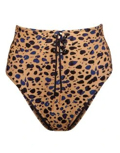 Watercult Beach Pebbles High Waist Bikini Pant - Black Sandstone