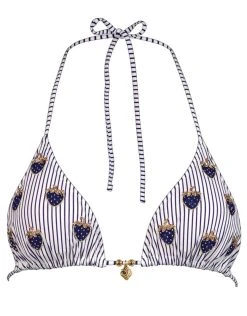 Watercult Strawberry Kiss Tri Bikini Top - White Night Blue