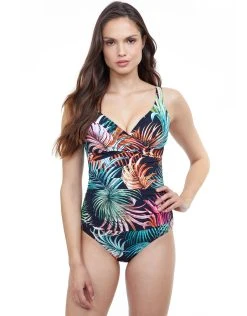 Gottex Profile Tropico V Neck Swimsuit - Black