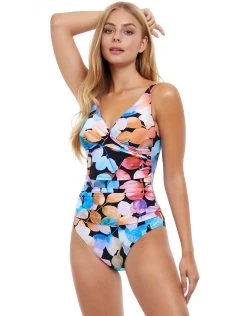 Gottex Profile Colour Rush V Neck Tank - Black Multi