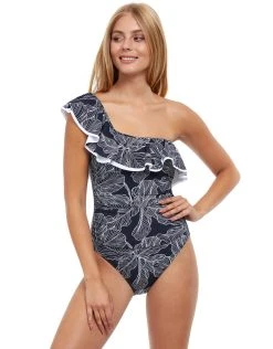 Gottex Profile Soiree One Shoulder Swimsuit - Black/White