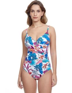 Gottex Bohemian Gypsy V Neck Swimsuit - White