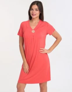Charmor Short Sleeve Dress - Red -Pitusa Shop charmor short sleeve dress red 4
