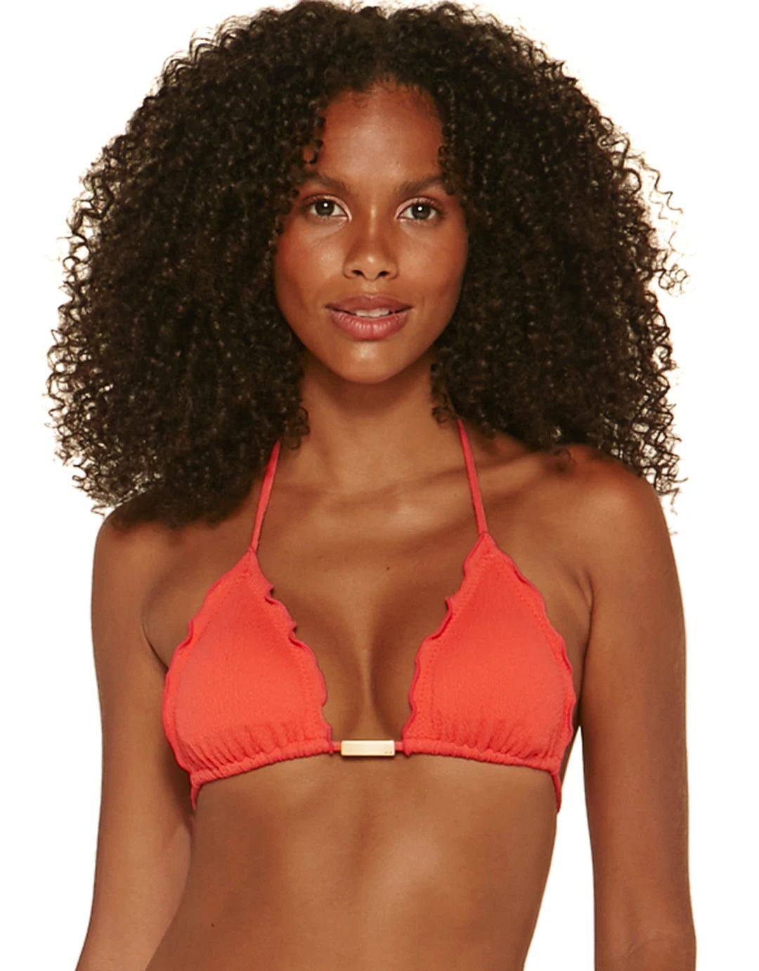 ViX Firenze Ripple Tri Bikini Top - Coral 2 ViX Firenze Ripple Tri Bikini Top - Coral - Image 2