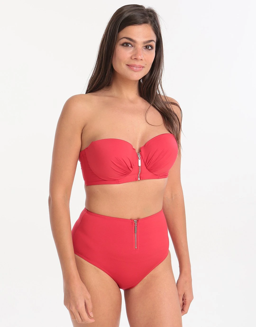 Lepel London Beach Chic Moulded Longline Bikini Top - Red 3 Lepel London Beach Chic Moulded Longline Bikini Top - Red - Image 3