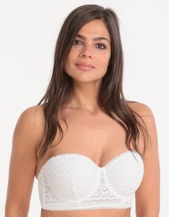 Lepel London White Sands Moulded Longline Bikini Top - Cream