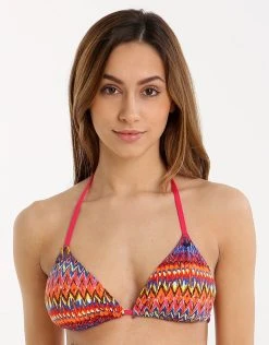 Lepel Rainbow Beach Tri Bikini Top - Pink Print