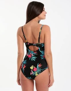 Lepel Tropic Moulded Plunge UW Swimsuit - Black Print -Pitusa Shop lepel tropic moulded plunge uw swimsuit black print 3