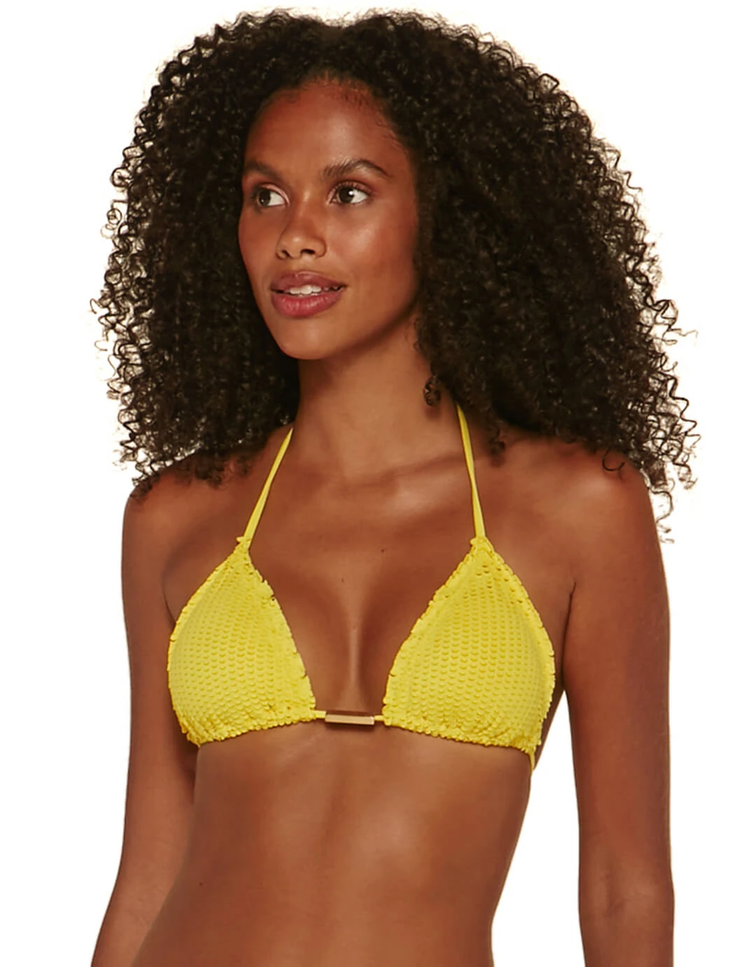 ViX Light Scales Ripple Tri Bikini Top - Yellow 2 ViX Light Scales Ripple Tri Bikini Top - Yellow - Image 2