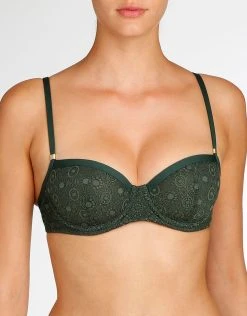 MARIE JO Romy Padded Balcony Bikini Top - Palm Tree