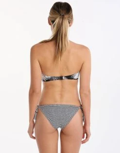 Seafolly Riviera Stripe Brazilian Tie Side - Black Marle -Pitusa Shop seafolly riviera stripe brazilian tie side black marle 3