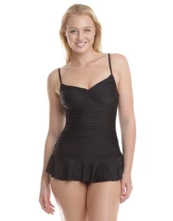 Seaspray Just Black Swim Dress - Black