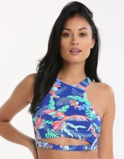 Sunseeker Tropical Dream High Neck Top - Marine Blue