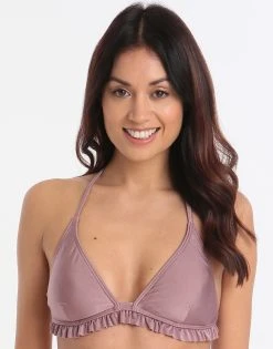 Ted Baker Frill Triangle Bikini Top - Dusky Pink