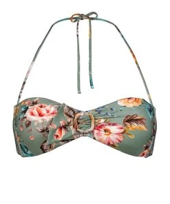 Watercult Boho Blossom Bandeau Bikini Top - Vintage Garden