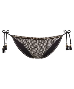 Watercult Afro Gem Tie Bikini Bottom - Black/Canvas